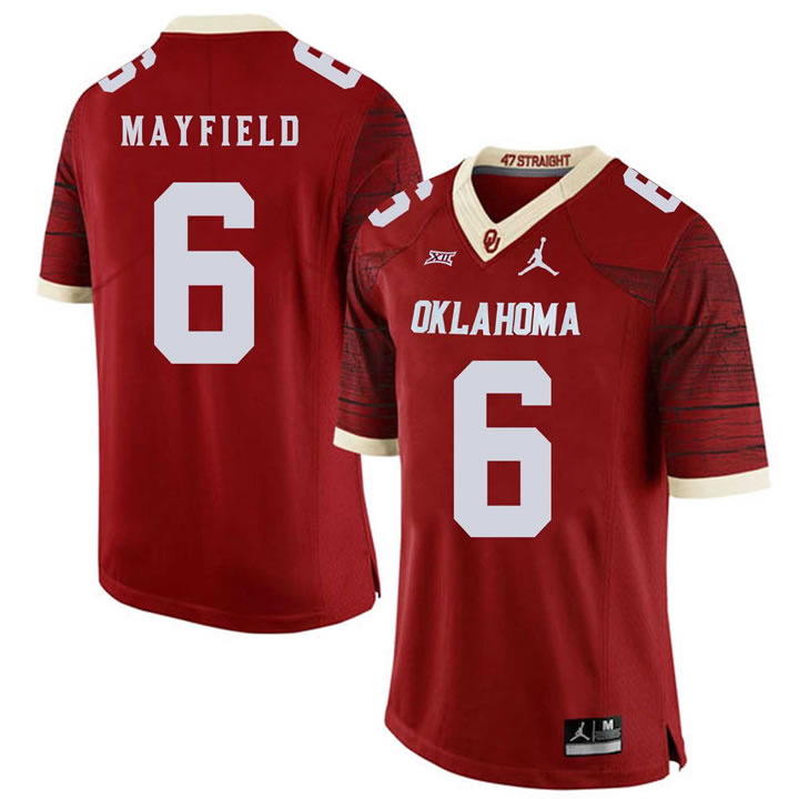 Oklahoma Sooners 6 Baker Mayfield Red 47 Game Winning Streak College Football Jersey Dzhi,We sell and wholesale Oklahoma Sooners 6 Baker Mayfield Red 47 Game Winning Streak College Football Jersey Dzhi on line form chian!